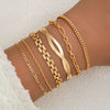 Wholesale Geometric Cross Twist Snake Chain Bracelet Set Alloy Electroplated For Women