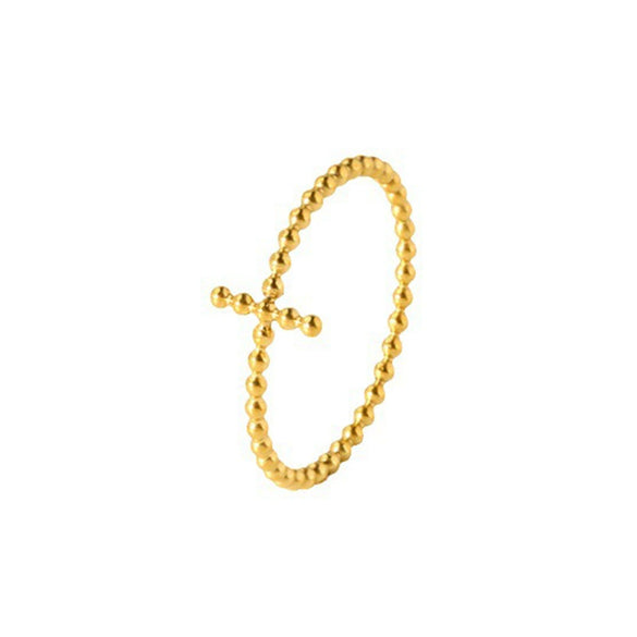 Wholesale Geometric Crossshaped Stainless Steel Electroplated Ring For Women