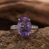 Wholesale Geometric Crystal And Amethyst S925 Sterling Silver 18K Gold Inlaid Light Luxury Unisex Ring