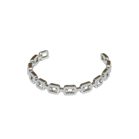 Wholesale Geometric Cshaped Adjustable Bracelets With Zircon Inlay Copper Light Luxury Style Jewelry Accessories