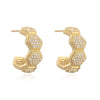 Wholesale Geometric Cshaped Copper 18K Gold Plated Zircon Women's Earrings