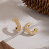 Wholesale Geometric Cshaped Diamond Earrings Set With 18K Real Gold Plated Stainless Steel For Women Luxury Jewelry