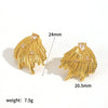 Wholesale Geometric Cshaped Diamondencrusted Stainless Steel Earrings For Women With Pvd Furnace Vacuum Real Gold Plating
