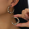 Wholesale Geometric Cshaped Moon Leopard Print Alloy Electroplated Earrings For Women