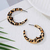 Wholesale Geometric Cshaped Moon Leopard Print Alloy Electroplated Earrings For Women