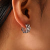 Wholesale Geometric Cshaped Stainless Steel Earrings 18K Gold Plated