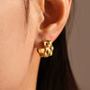 Wholesale Geometric Cshaped Stainless Steel Earrings 18K Gold Plated