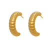 Wholesale Geometric Cshaped Stainless Steel Electroplated Hoop Earrings For Women