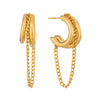 Wholesale Geometric Cshaped Tassel Earrings Stainless Steel 18K Gold Plated For Women