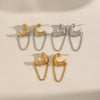 Wholesale Geometric Cshaped Tassel Earrings Stainless Steel 18K Gold Plated For Women