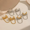 Wholesale Geometric Cshaped Tassel Earrings Stainless Steel 18K Gold Plated For Women