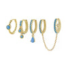 Wholesale Geometric Cuff Chain Zircon Set Earrings In Copper