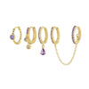 Wholesale Geometric Cuff Chain Zircon Set Earrings In Copper
