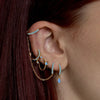 Wholesale Geometric Cuff Chain Zircon Set Earrings In Copper