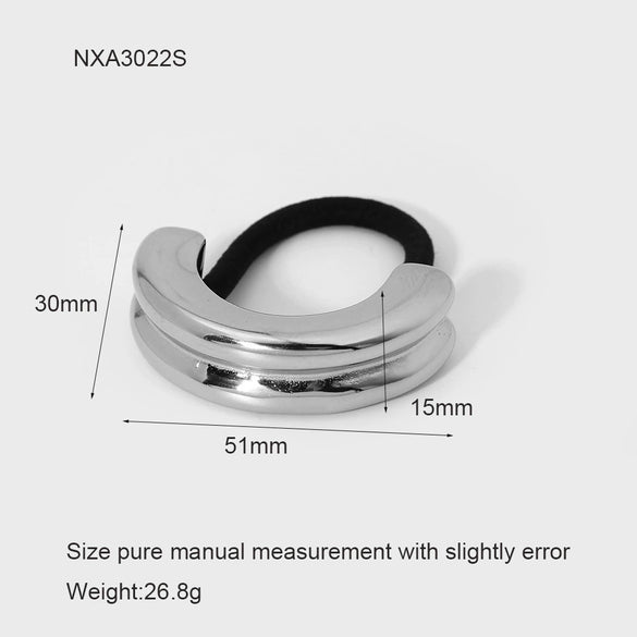 Wholesale Geometric Curved Stainless Steel Electroplated Hair Tie High Elasticity Fashion Hair Accessory For Women