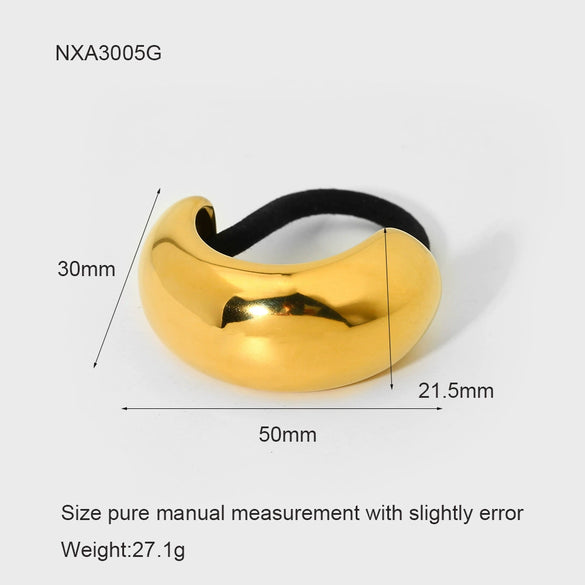 Wholesale Geometric Curved Stainless Steel Electroplated Hair Tie High Elasticity Fashion Hair Accessory For Women