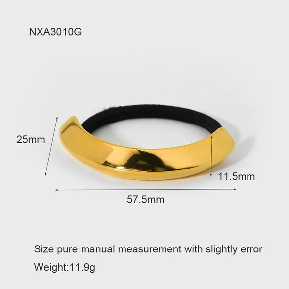Wholesale Geometric Curved Stainless Steel Electroplated Hair Tie High Elasticity Fashion Hair Accessory For Women