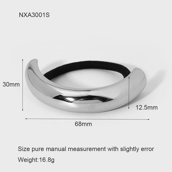 Wholesale Geometric Curved Stainless Steel Electroplated Hair Tie High Elasticity Fashion Hair Accessory For Women