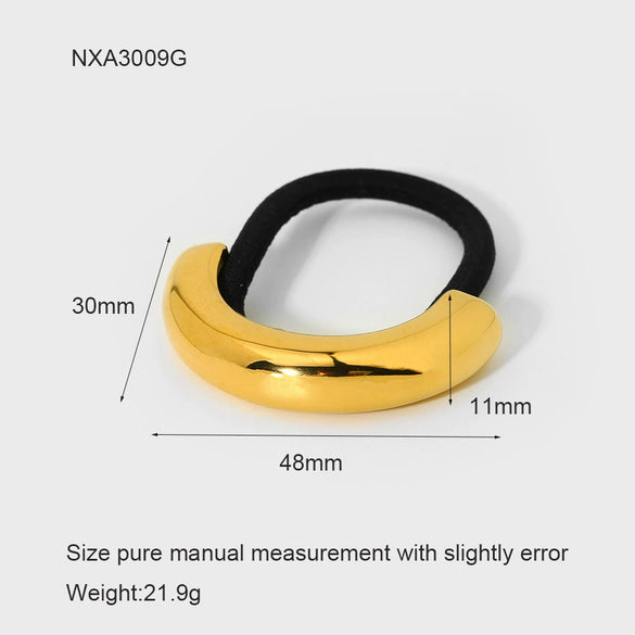 Wholesale Geometric Curved Stainless Steel Electroplated Hair Tie High Elasticity Fashion Hair Accessory For Women