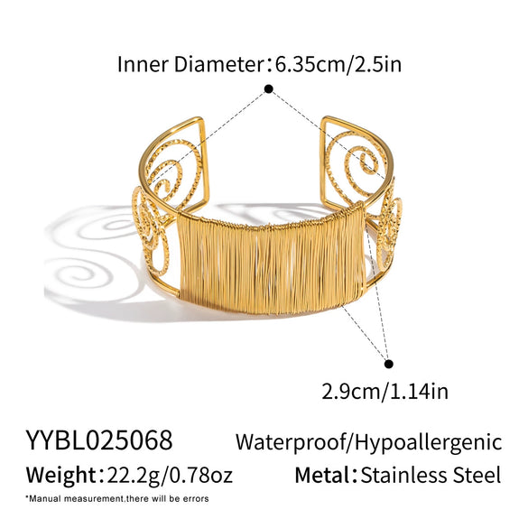Wholesale Geometric Cut Out Cross Mesh Design Electroplated Stainless Steel Bracelet Jewelry For Women