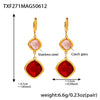 Wholesale Geometric Czech Glass Earrings 316L Stainless Steel 18K Gold Electroplated Luxury Jewelry