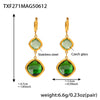 Wholesale Geometric Czech Glass Earrings 316L Stainless Steel 18K Gold Electroplated Luxury Jewelry