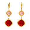 Wholesale Geometric Czech Glass Earrings 316L Stainless Steel 18K Gold Electroplated Luxury Jewelry