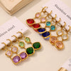 Wholesale Geometric Czech Glass Earrings 316L Stainless Steel 18K Gold Electroplated Luxury Jewelry
