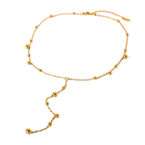Wholesale Geometric Diamond Design Stainless Steel Long Tassel Pendant Necklace For Women