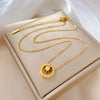 Wholesale Geometric Diamond Design Titanium Steel Rotating Ring Pendant Short Clavicle Chain