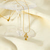 Wholesale Geometric Diamond Encrusted Cross Pendant Stainless Steel 18K Gold Plated Necklace For Women