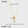 Wholesale Geometric Diamond Encrusted Cross Pendant Stainless Steel 18K Gold Plated Necklace For Women