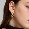 Wholesale Geometric Diamond Pattern Inlaid Zircon Stainless Steel 18K Plated Waterproof Earrings For Women