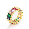 Wholesale Geometric Diamond Ring Copper Electroplating Hip Hop Style Women's Ring
