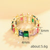 Wholesale Geometric Diamond Ring Copper Electroplating Hip Hop Style Women's Ring