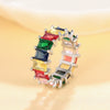 Wholesale Geometric Diamond Ring Copper Electroplating Hip Hop Style Women's Ring