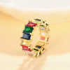 Wholesale Geometric Diamond Ring Copper Electroplating Hip Hop Style Women's Ring