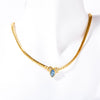Wholesale Geometric Diamond Stainless Steel Marquise Zircon Mixed Gem Inlay Necklace Multilayer Stacking Clavicle Chain Accessory