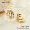 Wholesale Geometric Diamondencrusted 18K Electroplated Stainless Steel Women's Earrings