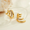Wholesale Geometric Diamondencrusted 18K Electroplated Stainless Steel Women's Earrings