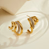 Wholesale Geometric Diamondencrusted 18K Electroplated Stainless Steel Women's Earrings