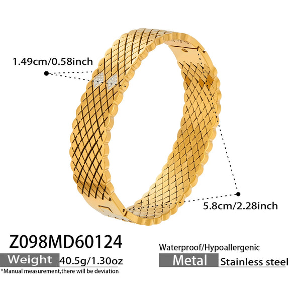 Wholesale Geometric Diamondencrusted 18K Gold Plated Stainless Steel Bracelet Jewelry Accessories