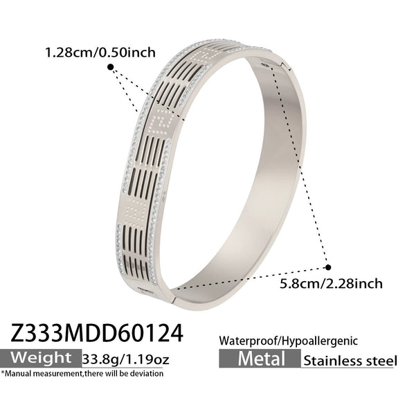 Wholesale Geometric Diamondencrusted 18K Gold Plated Stainless Steel Bracelet Jewelry Accessories
