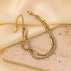Wholesale Geometric Diamondencrusted Multilayered Electroplated Titanium Steel Chain Hand Jewelry For Women