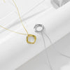 Wholesale Geometric Diamondencrusted Square 925 Sterling Silver Necklace For Women
