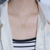 Wholesale Geometric Diamondencrusted Square 925 Sterling Silver Necklace For Women