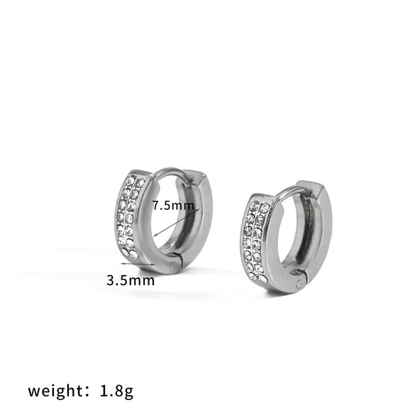 Wholesale Geometric Diamondencrusted Stainless Steel And Titanium Steel Earrings With Pvd Furnace Vacuum Real Gold Plating For Women
