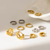 Wholesale Geometric Diamondencrusted Stainless Steel And Titanium Steel Earrings With Pvd Furnace Vacuum Real Gold Plating For Women