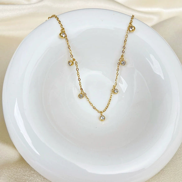 Wholesale Geometric Diamondencrusted Stainless Steel And Titanium Steel Oshaped Chain Pendant Necklace For Women