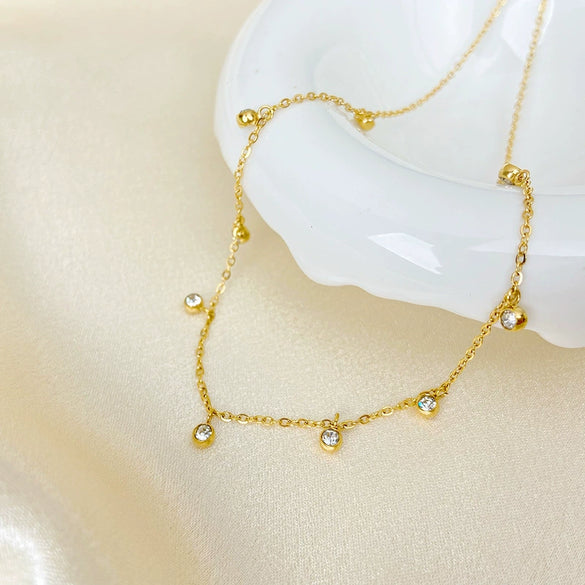 Wholesale Geometric Diamondencrusted Stainless Steel And Titanium Steel Oshaped Chain Pendant Necklace For Women